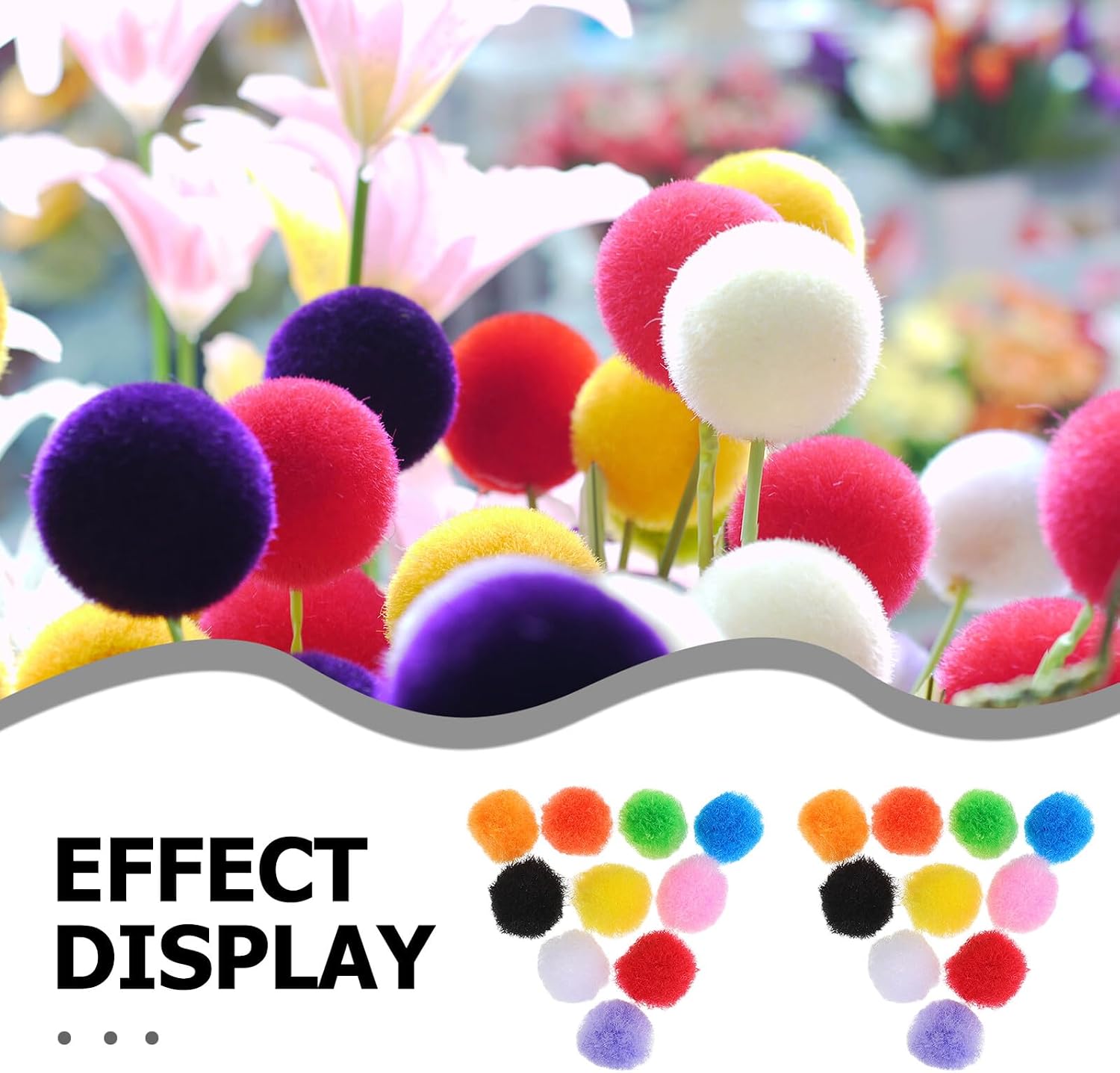 SOLUSTRE 10000pcs Multicolor Pom Poms Balls for Crafts Handmade Fuzzy Pompons DIY Creative Decorations Assorted Colored Fluffy Balls for Art Projects