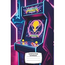 Composition Notebook College ruled, 6x9", 120 pages - Alien Arcade Retro Sci-Fi Gaming Journal for Kids, Teens & Pixel Lovers   Ideal for School Notes, Gaming Ideas, or Creative Writing