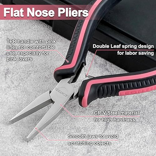 Miniatura 37 de Mini alicates de punta de aguja para fabricación de joyas, alicates de nariz de cadena de 6 pulgadas con mandíbulas lisas, mini pinzas de precisión