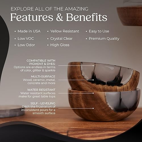 Miniatura 3 de Cubierta transparente de resina epoxy para mesa de bar kit de 1 galón