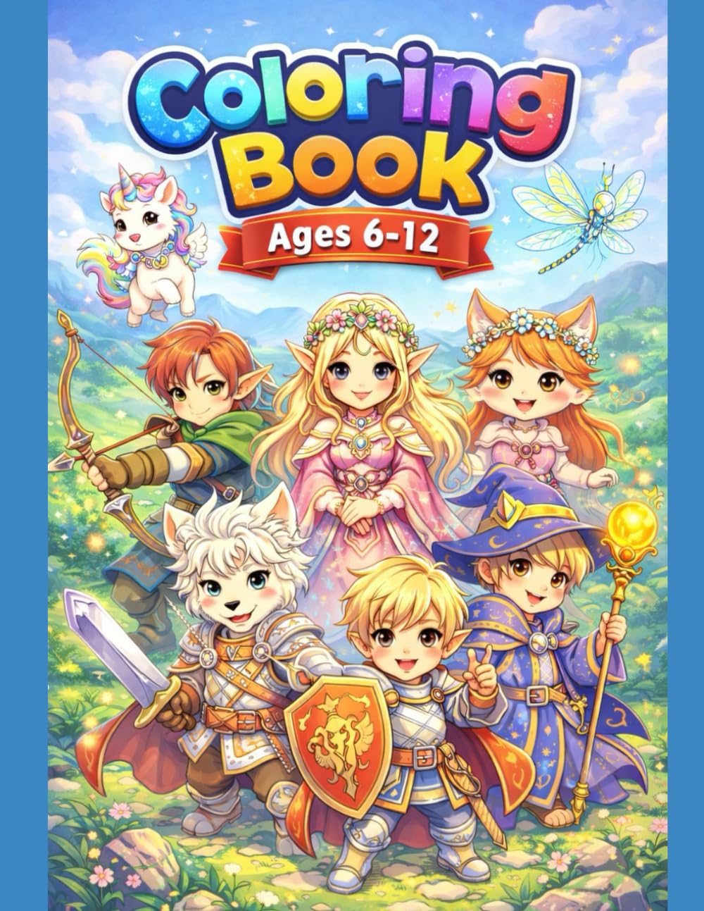 Fantasy Anime Coloring Book for Kids: Epic Adventures & Magical Heroes
