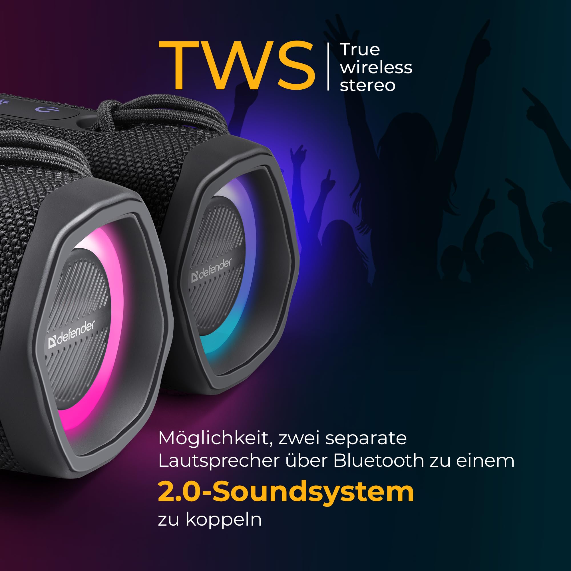 Cassa Bluetooth Defender Enjoy S800 10W – Altoparlante Portatile Con Radio FM, TWS, USB, MicroSD, Vivavoce E Type-C - 2