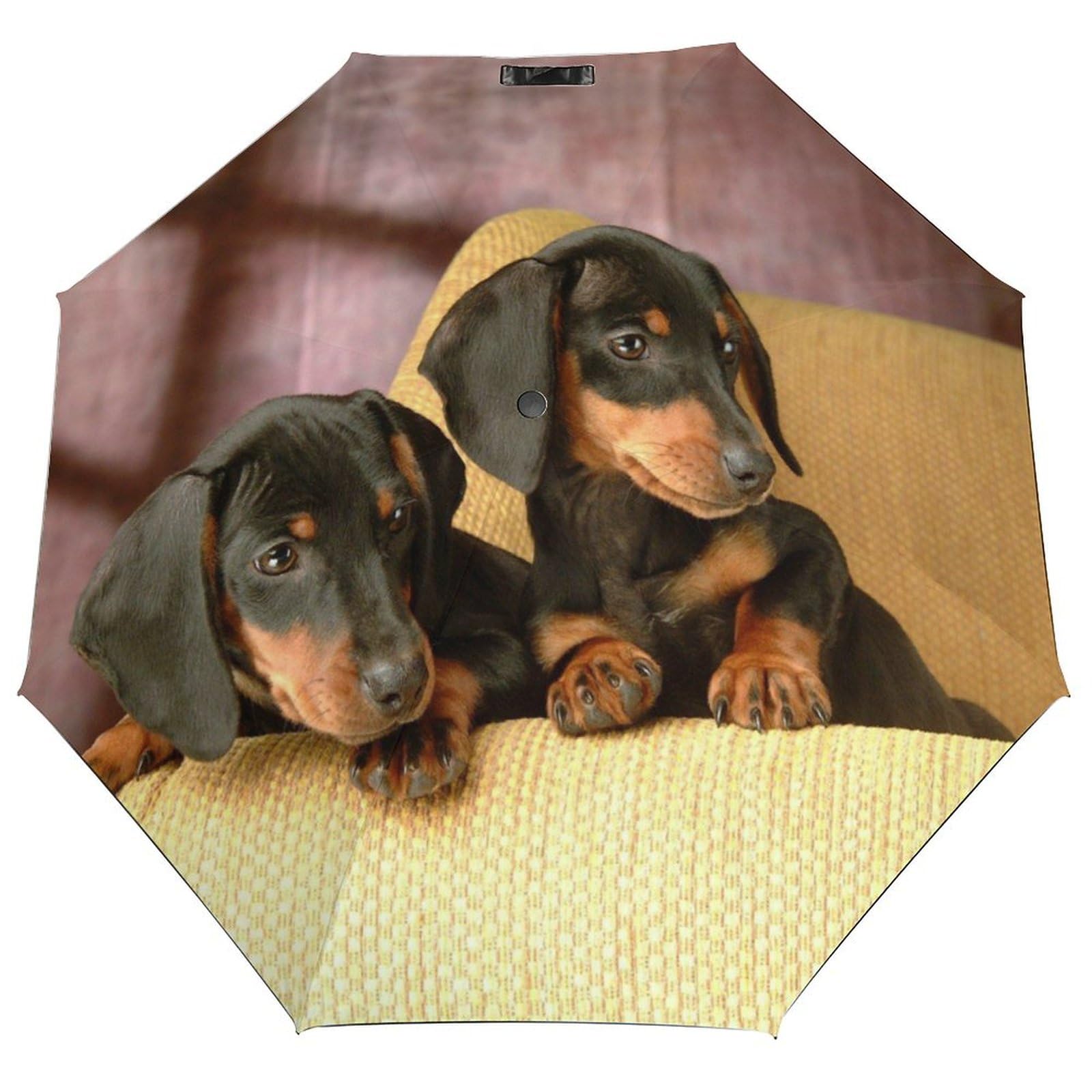 Jzemdybill Men's Style Folding Umbrella, Cute Dachshund Umbrella, Travel Umbrella For Windproof, Rainproof