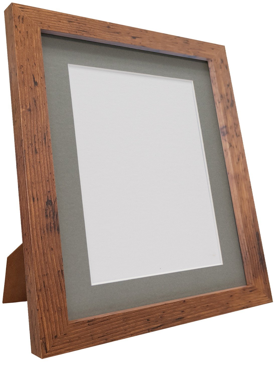 Q7 Picture Photo Frame, Rustic Oak with Dark Grey Mount, A3 Image Size A4