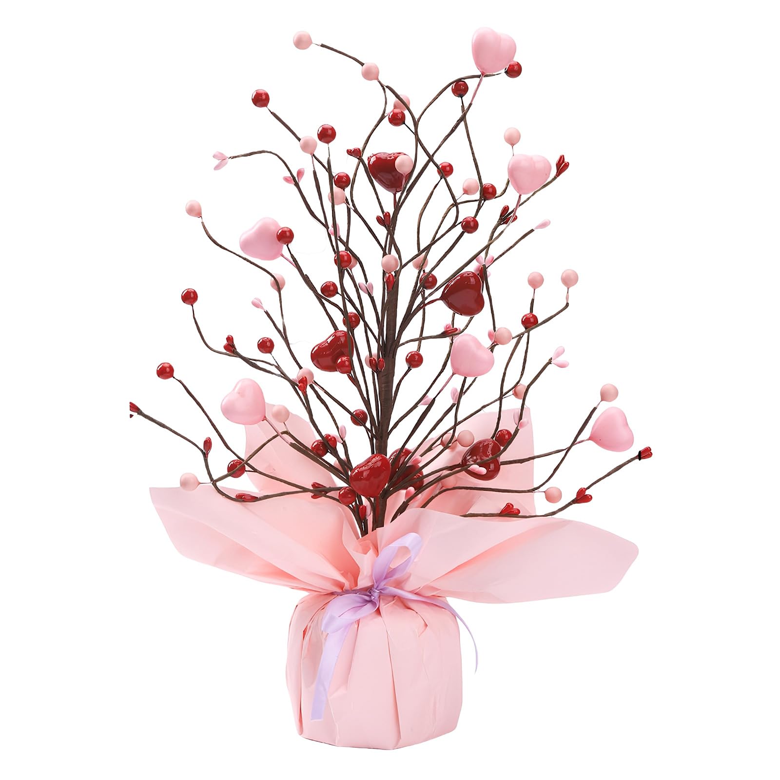 Bouquet de fleurs artificielles baies en cœur pour décoration de bureau