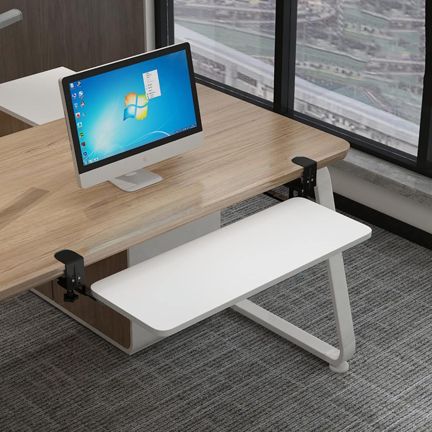 Wooden Keyboard Sliding Platform Premium Under Desk Keyboard Tray for