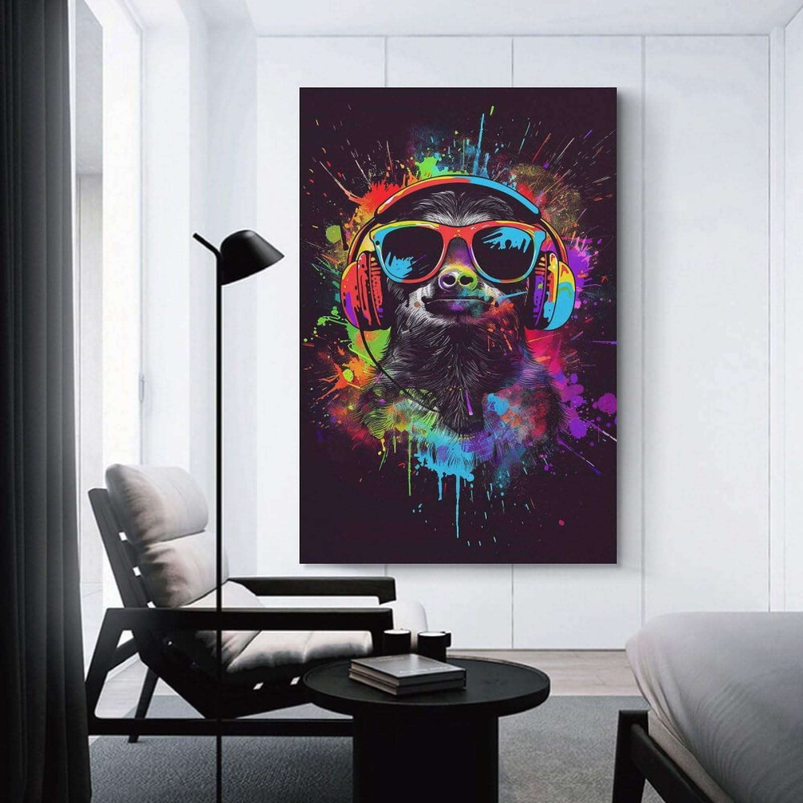 Junmoney Unframe-Style-14-1 Wall Art Print Sloth Colorful, 16X24inch(40X60cm), For Contemporary Homes, Apartments Or Offices, An Easy Choice For New Home Styling
