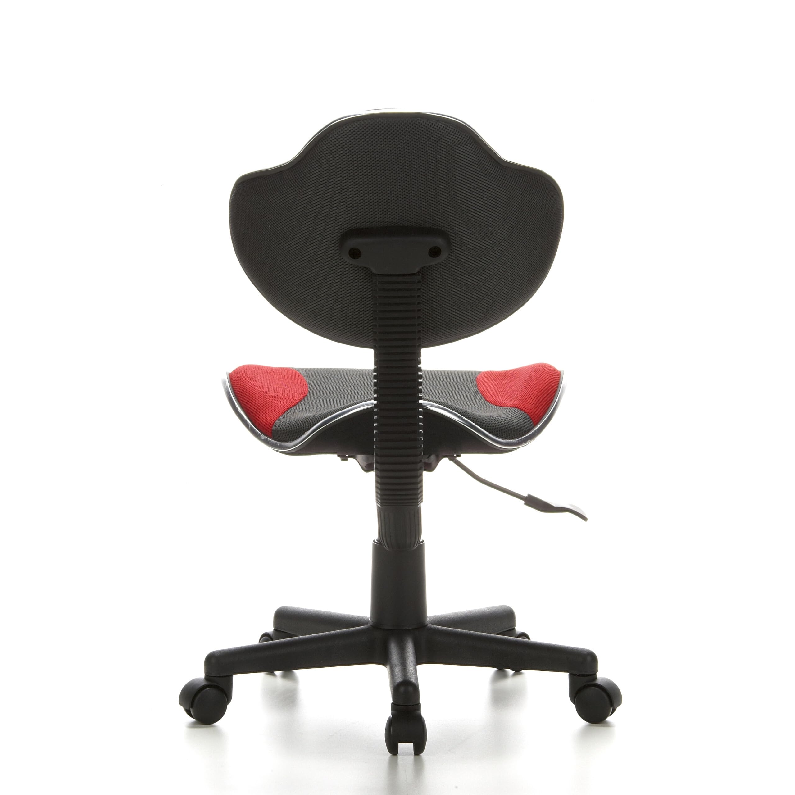 hjh OFFICE 633002 Silla Escritorio para niños KIDDY GTI-2 Tejido Gris/Rojo, ergonómico Silla Juvenil, Altura Ajustable