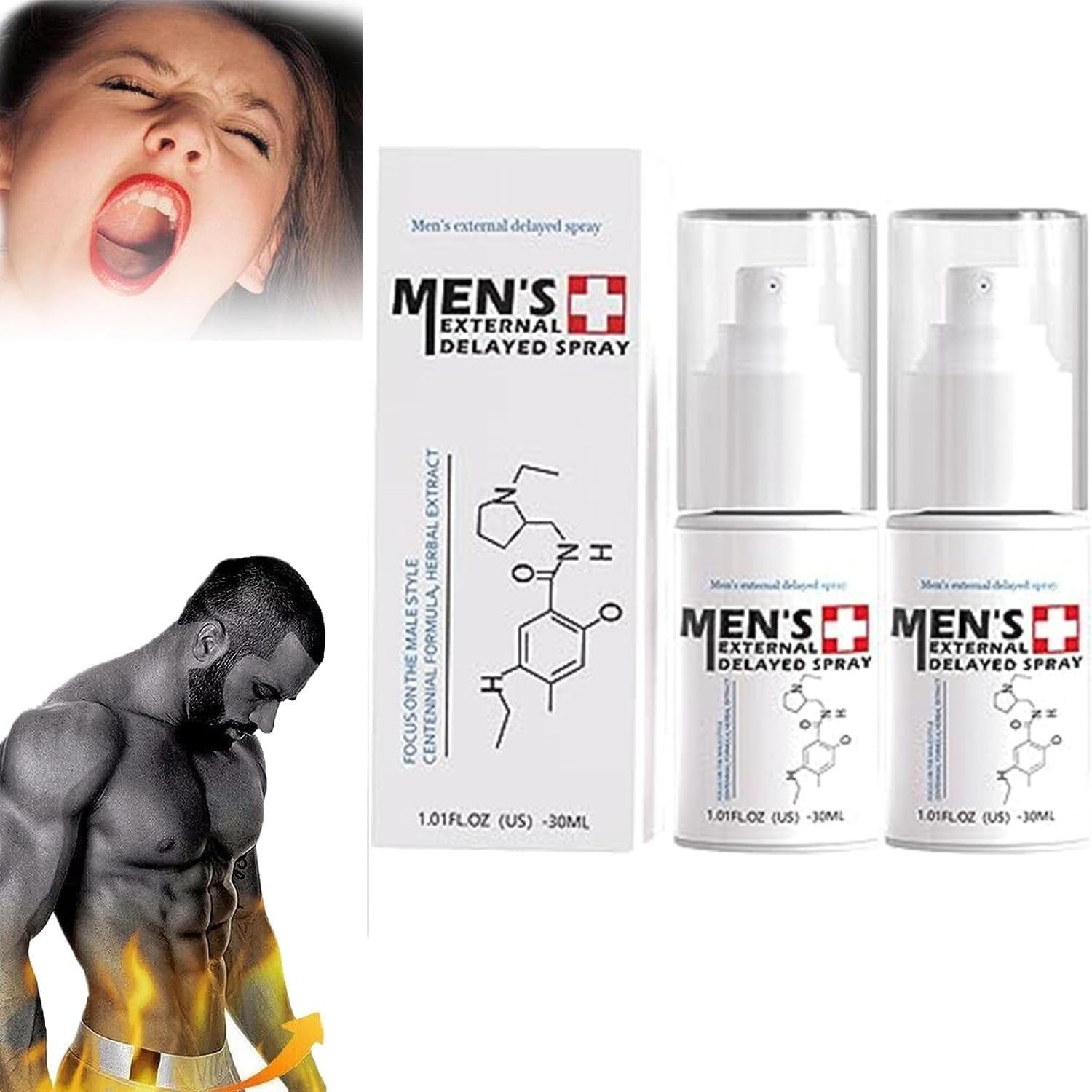 JJLBRO Men's Long Lasting Delay Stronger Spray, JJLBRO Mens Spray Long Lasting Delay, JJLBRO Men's Energy Strength Spray, All Night Enhancer Spray - Improve The Quality of Love (2pcs)