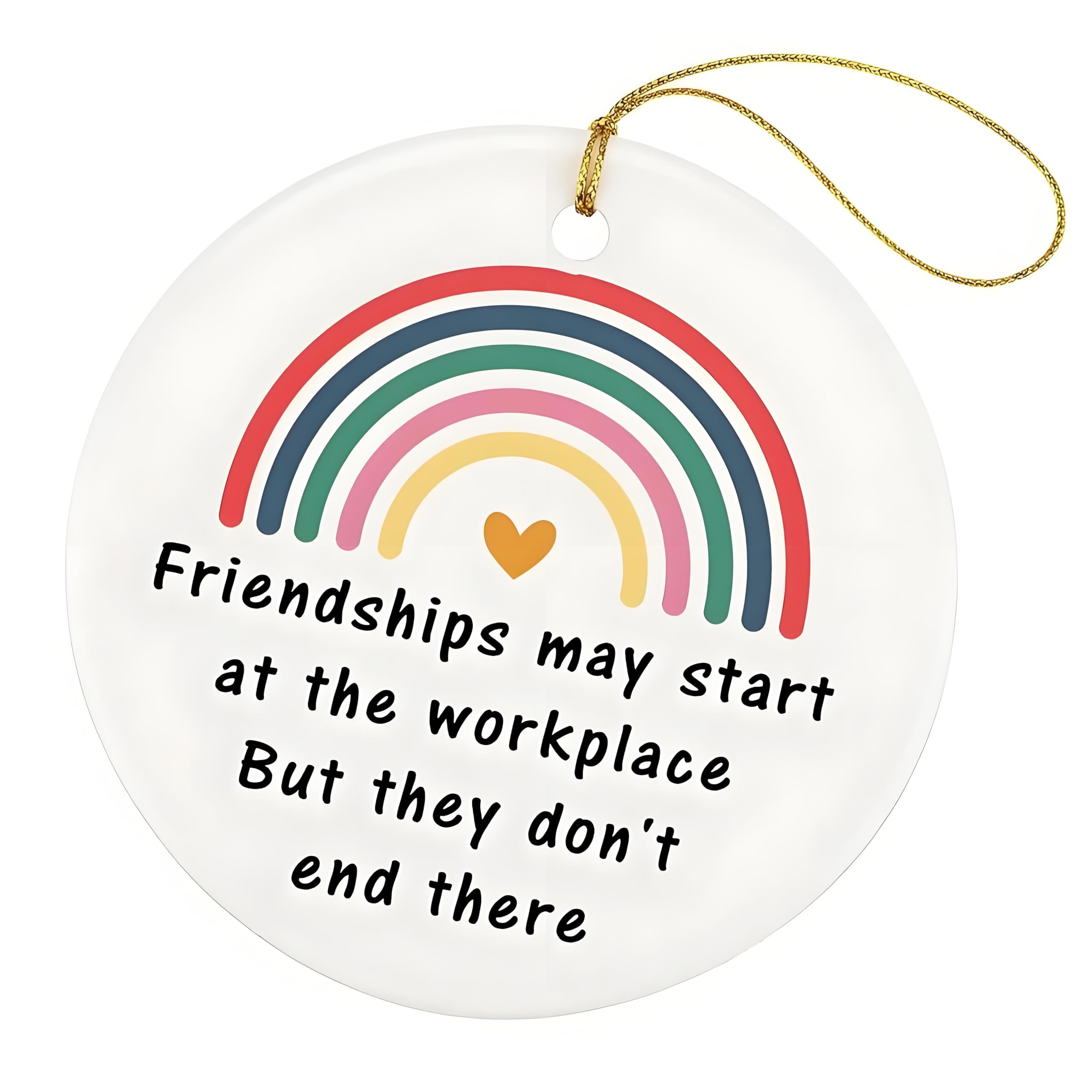 New Job Gifts, Leaving Gifts For Colleagues Women, New Job Gifts For Women, Ceramic Card Hanging Ornaments Leaving Presents for Colleagues Teacher Friend Nurses Boss Family Christmas Retirement Gifts