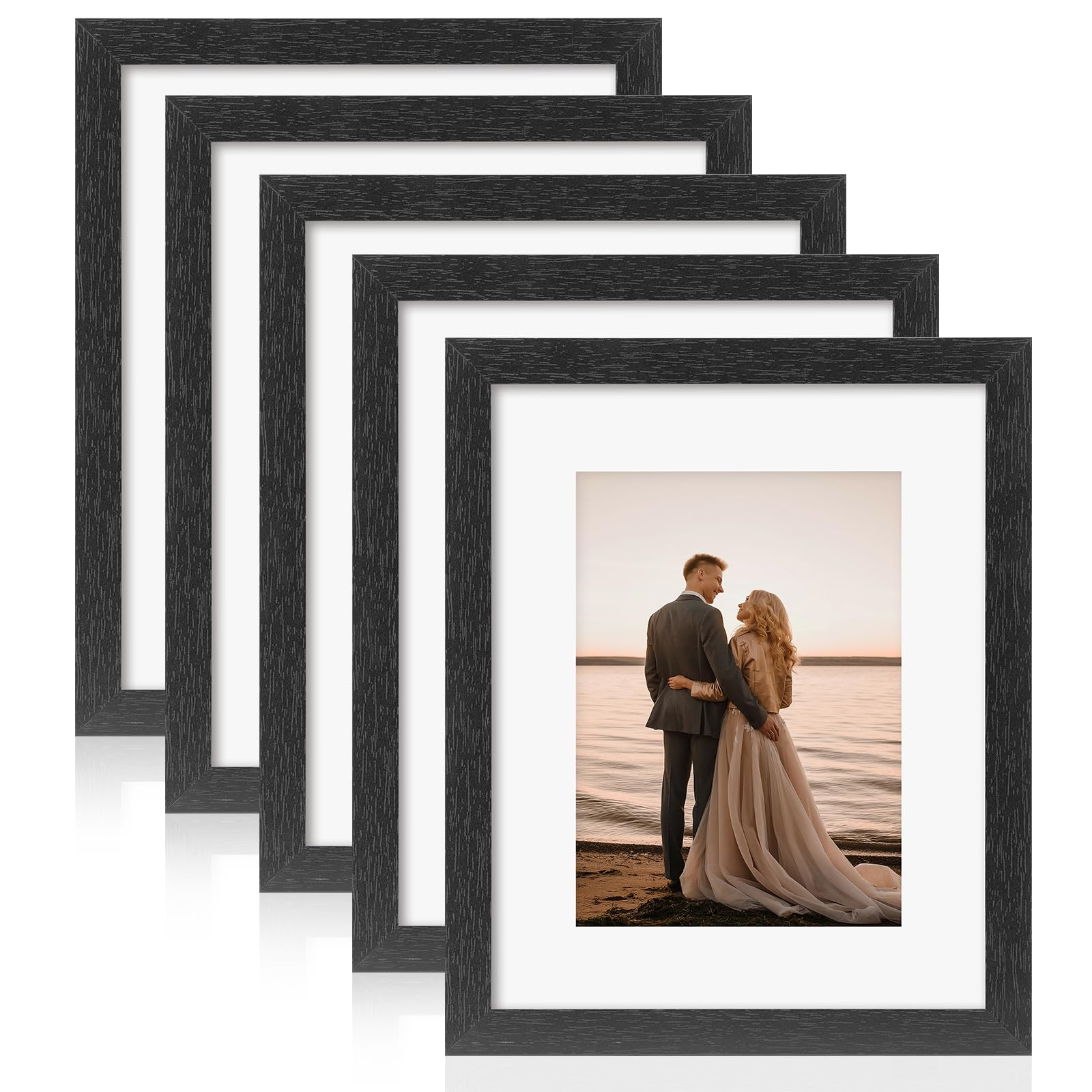 Fixwal 8x10 Picture Frames Set of 5 with Tempered Glass