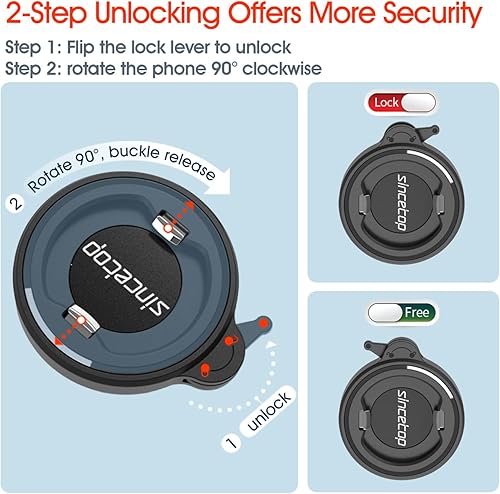 Miniatura 3 de sincetop Soporte para teléfono de bicicleta, soporte para teléfono de motocicleta con adaptador universal, abrazadera de manillar desmontable