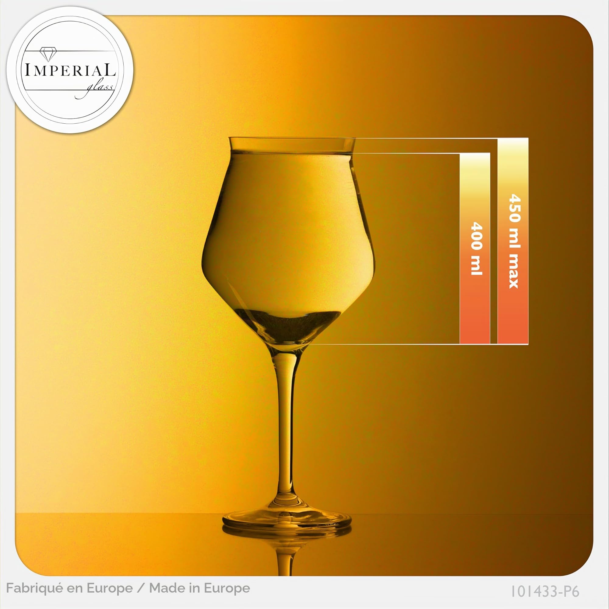 Lot de 6 verres à bière 400 ml (max. 460 ml) - En verre cristal - Passe au lave-vaisselle - Verres à bière artisanaux