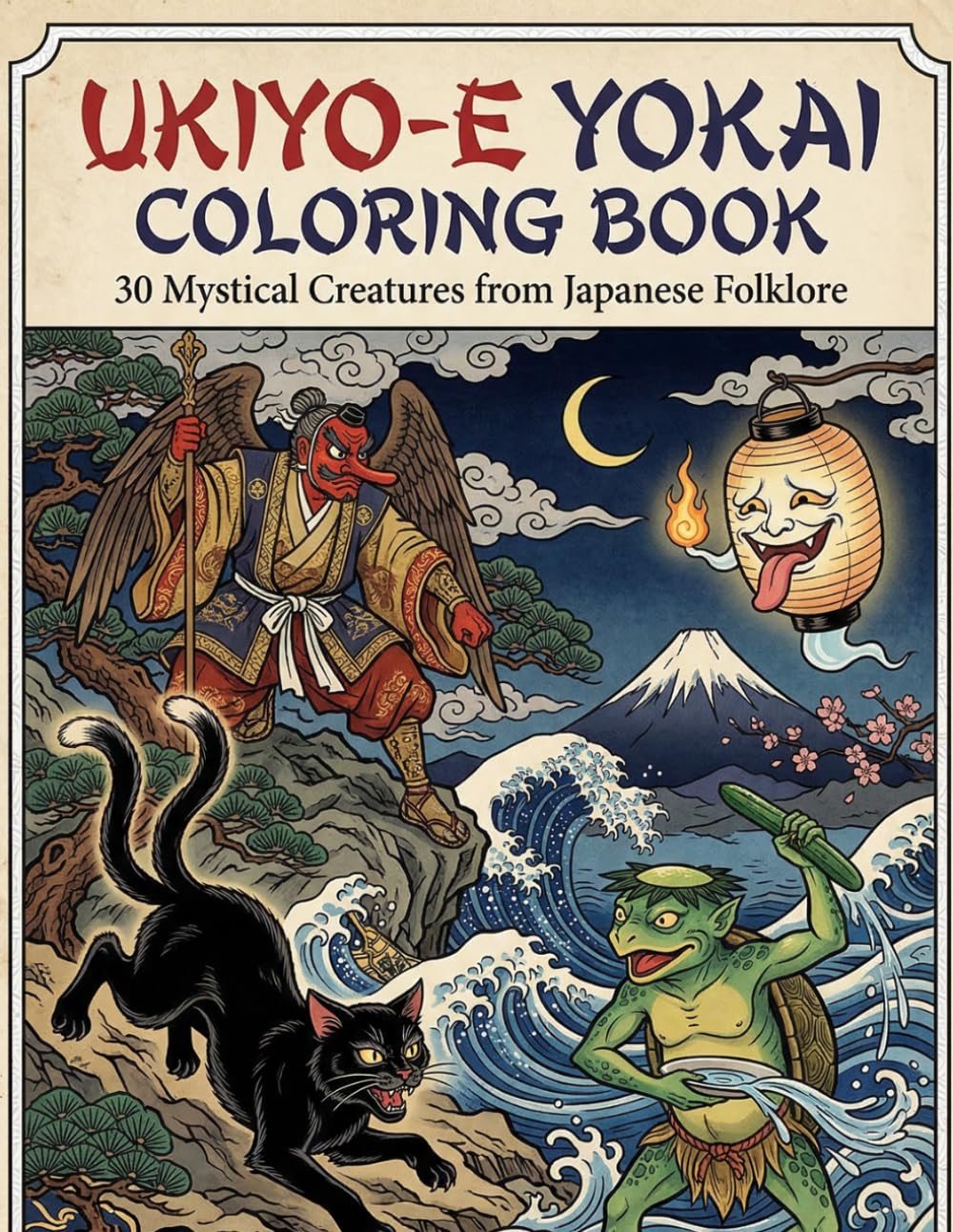 Ukiyo-e Yokai Coloring Book: Mythical Creatures from Japanese Folklore