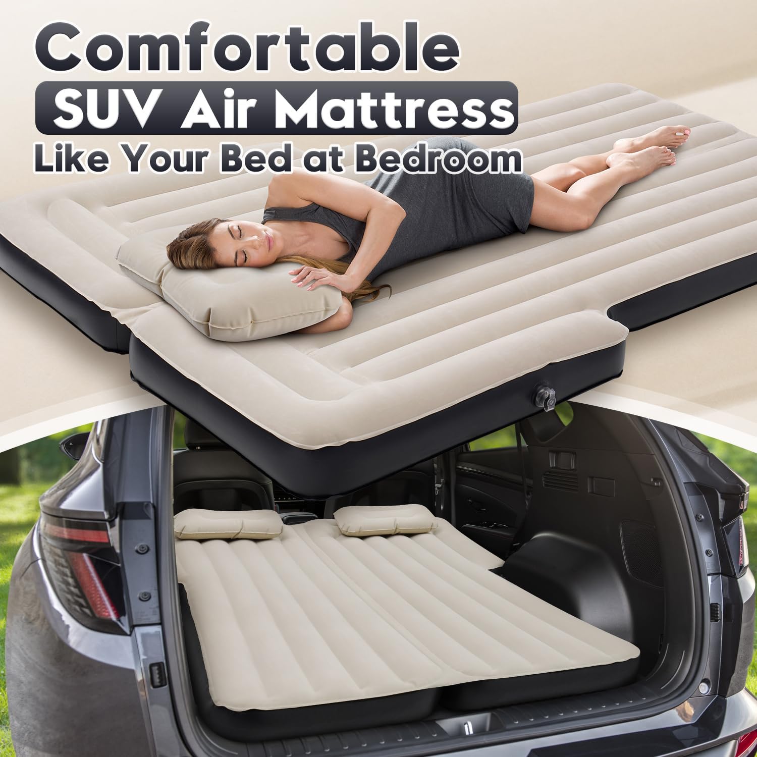 Colchón Inflable Para Coche – Convierte El Asiento Trasero En Cama, Ideal Para Viajes Y Camping