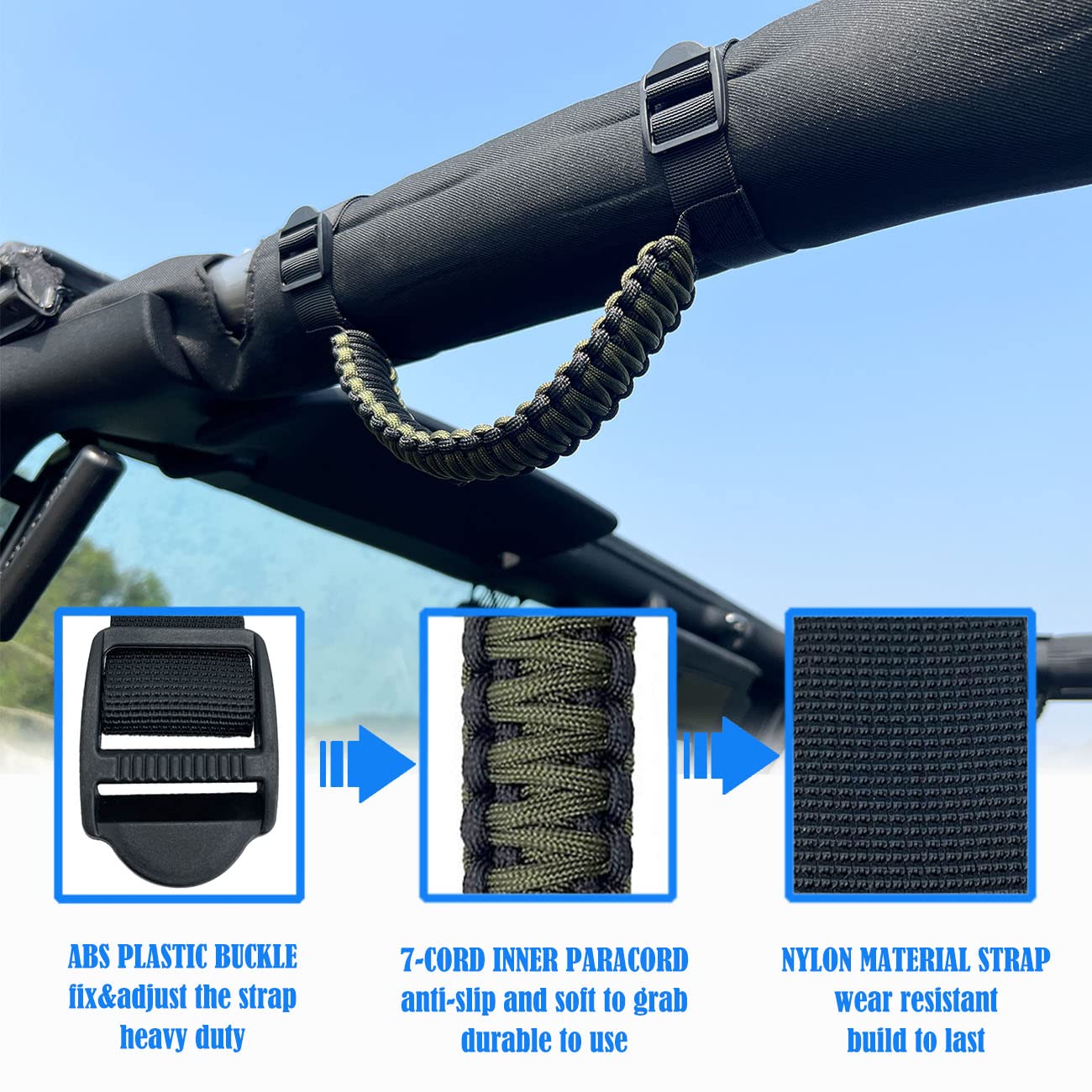 Snapklik.com : Roll Bar Grab Handles For Jeep,Grip Handle For Jeep ...