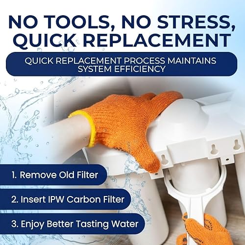 Miniatura 5 de IPW Industries, Inc. - Cartuchos de repuesto OptiPure (CTOS-20) - Filtros de bloque de carbono de 20 pulgadas para filtro de agua y configuración de