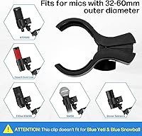 Vista 5 de BILIONE Microphone Holder, Large Mic Accessory Clip for Stands, Fit for Most Condenser and Wireless Microphones with Outer Diameter Range 1.26" from