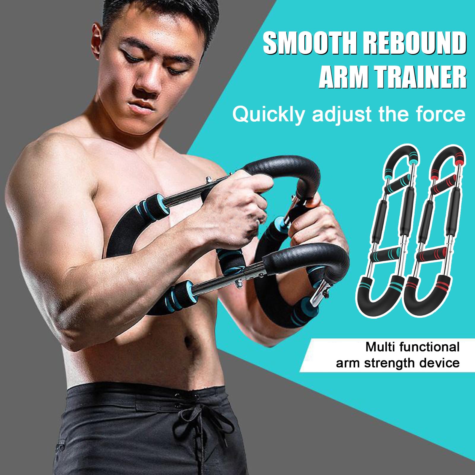 Twister Arm Exerciser z piankowym uchwytem regulowany sprężynowy drążek treningowy przedramię triceps wzmacniacz mięśni ekspander klatki piersiowej przenośny domowy sprzęt fitness