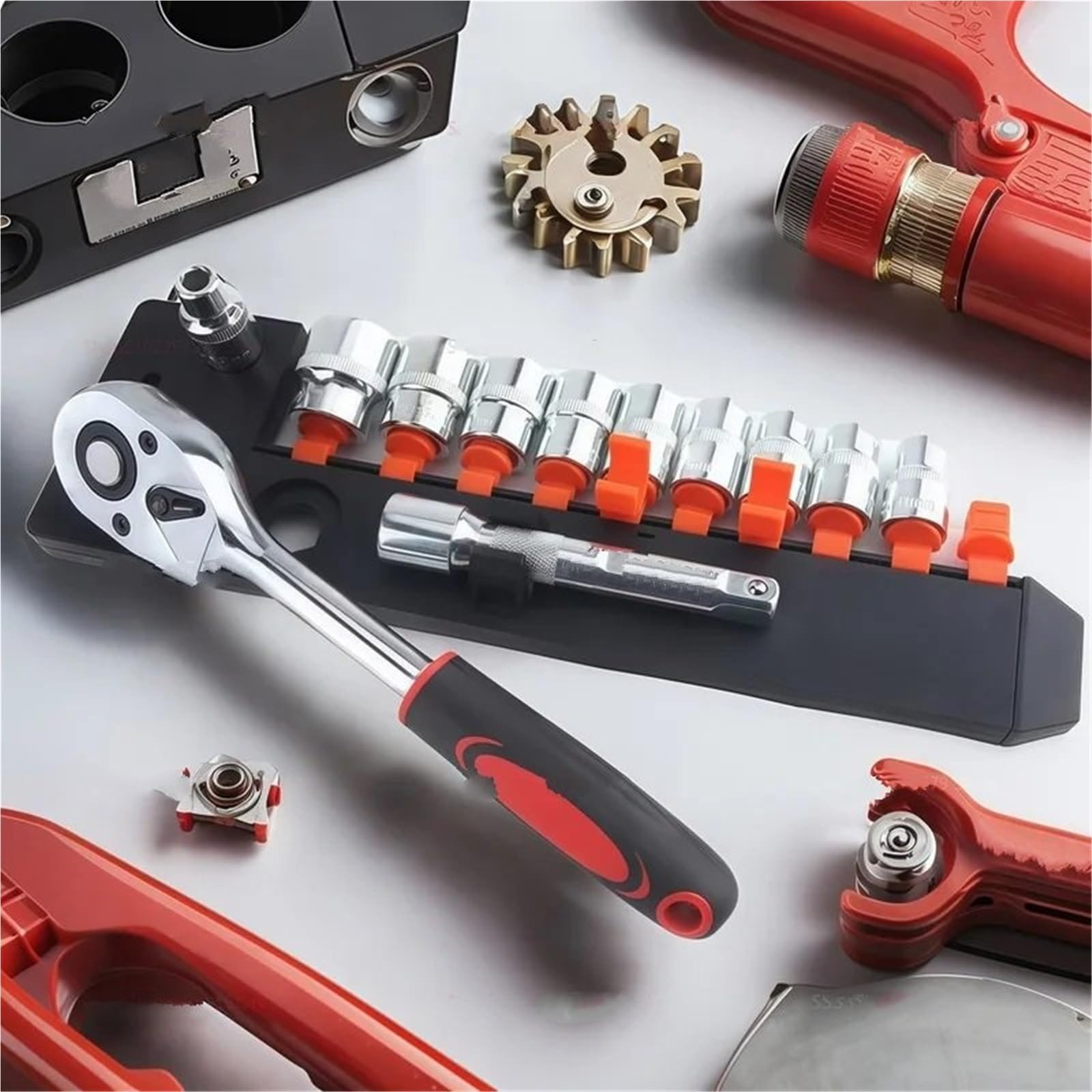 gereedschap voor demontage Zestaw 12 narzędzi samochodowych nasadowych, klucz grzechotkowy 1/4" z grzechotką, narzędzia konserwacyjne, sześciokątne set Auto Demontage Gereedschap(1-2inch 12pc set)