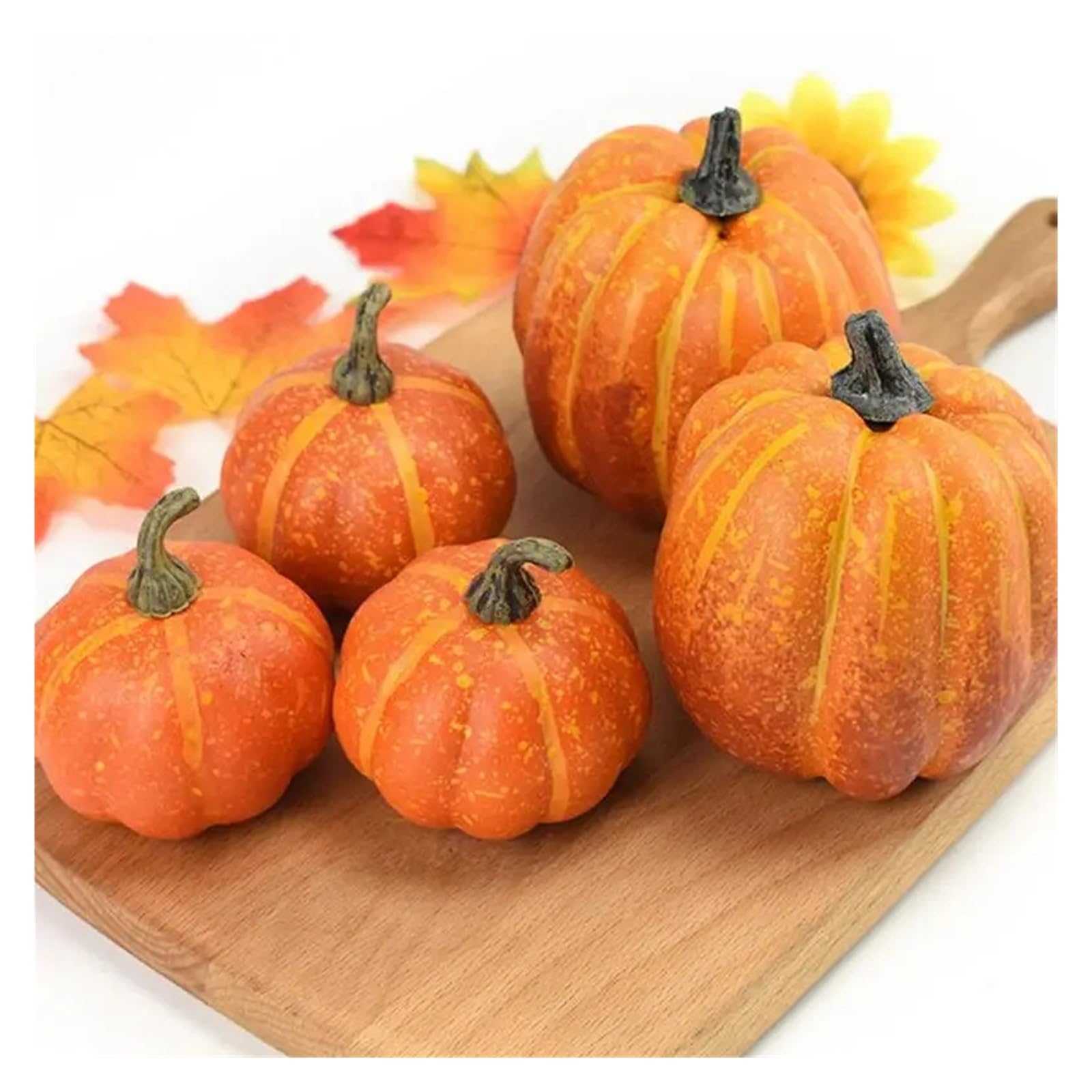 Wshao store Sztuczna Dynia Halloween Ozdoba Dekoracyjna Miękka Nadziewana Dynia 8 Szt. Fałszywa Pianka Dynia Kreatywna Ozdoba Na Biurko Impreza