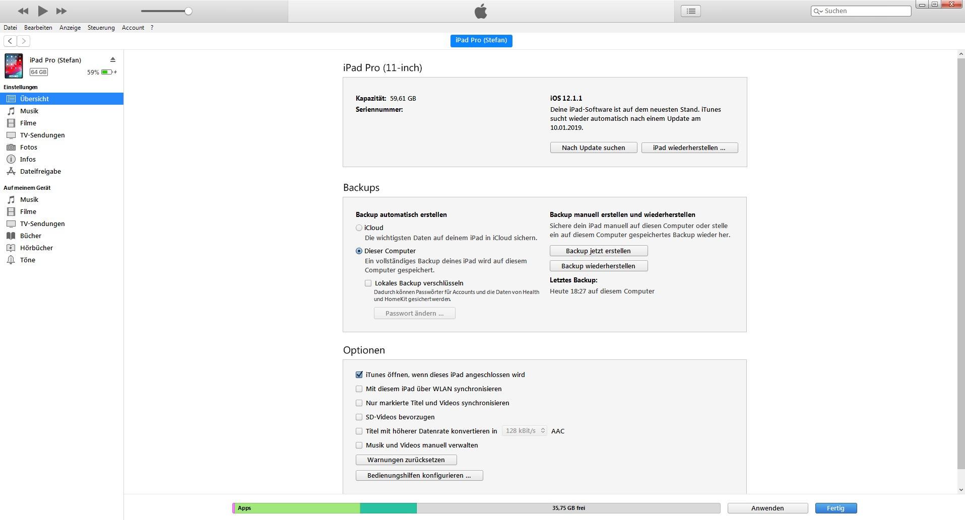 Verbindungskabel fürs iPad Pro (2018)