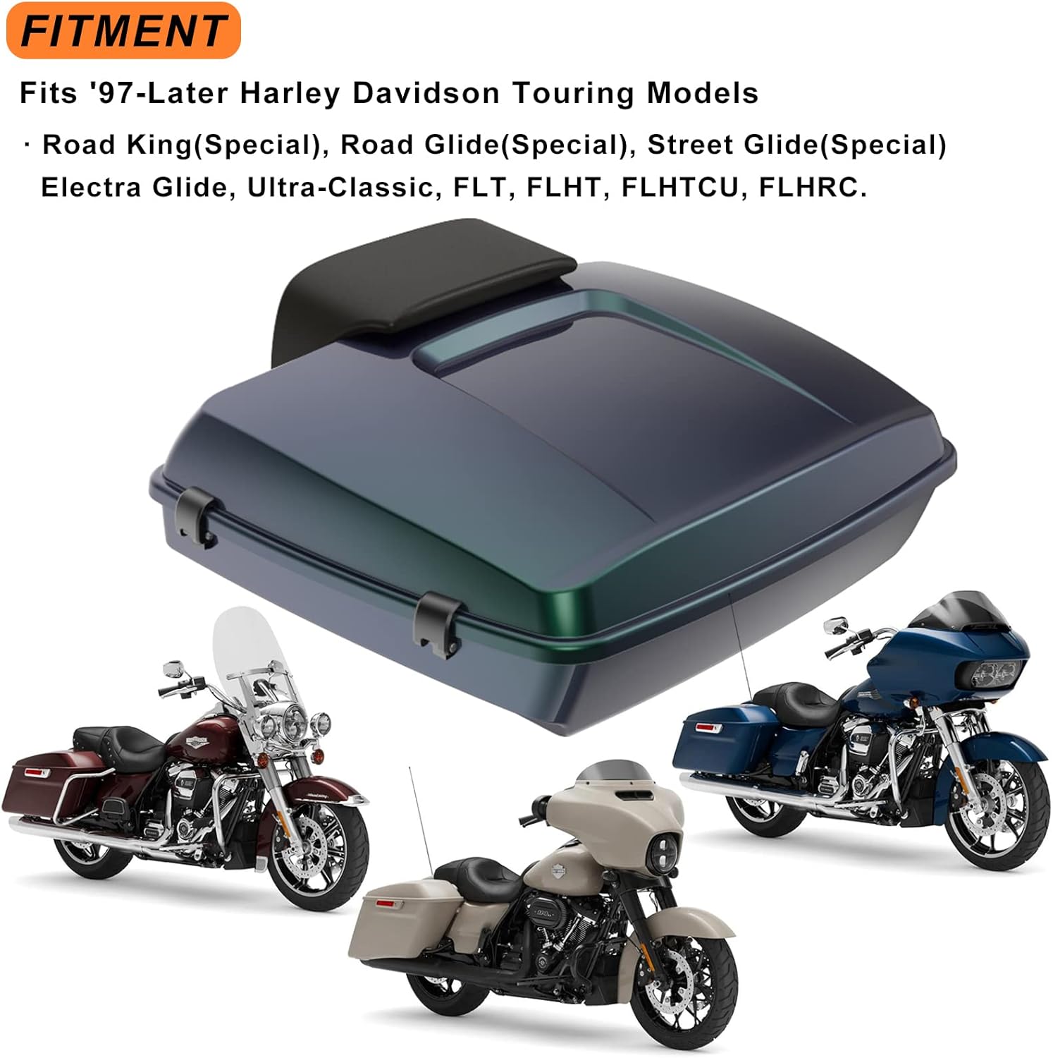 黒ラッチ 超薄型 ハーレー レーザー ツアーパック バックレスト&底板