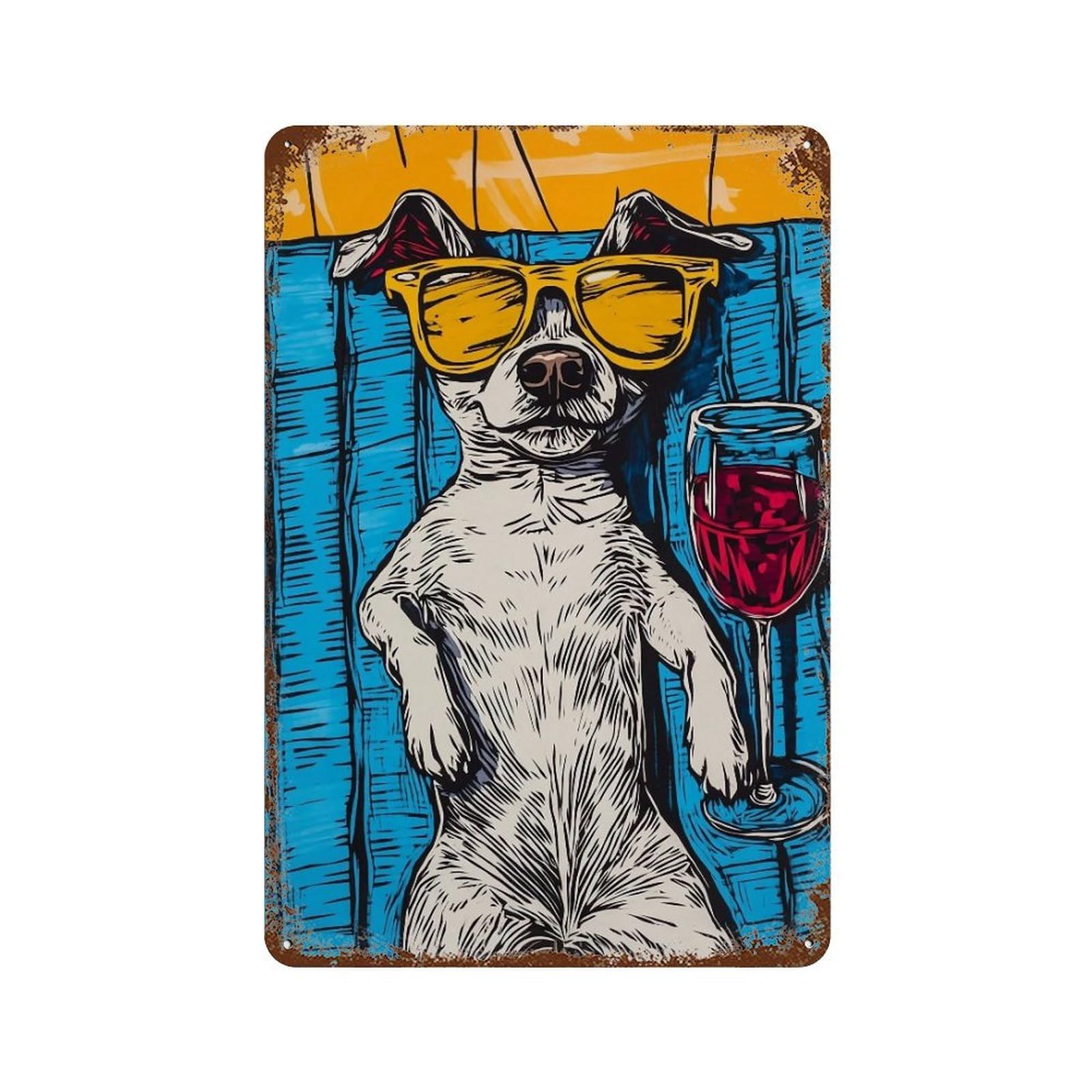 HDURYEYRYY Chill Summer Pup 04 Wall Retro Iron Vintage Art Metal Tin Sign Poster Modern Home Cofffee Club Art Bar Shop Decor 30x20cm