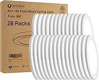 Vista 19 de Lámpara de Techo de Montaje Empotrado de 5.4" Regulable con ETL CERT, 8W 5000K Luces de Techo LED Blancas Ultra Delgadas Redondas para Dormitorio