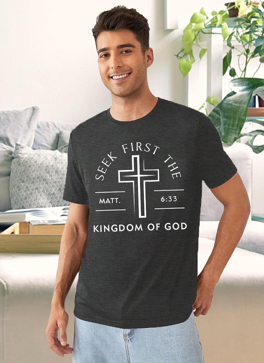 Christian Shirts for Men: Cross T-Shirt Graphic Faith Tee Bible Verse Religious Tops - Image 4