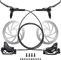 Vista 10 de TOBWOLF 1 Par de Juego de Frenos de Disco MTB, Kit de Frenos de Disco Hidráulico con Rotores de 160mm, Palancas de Calibración de Presión de Aceite