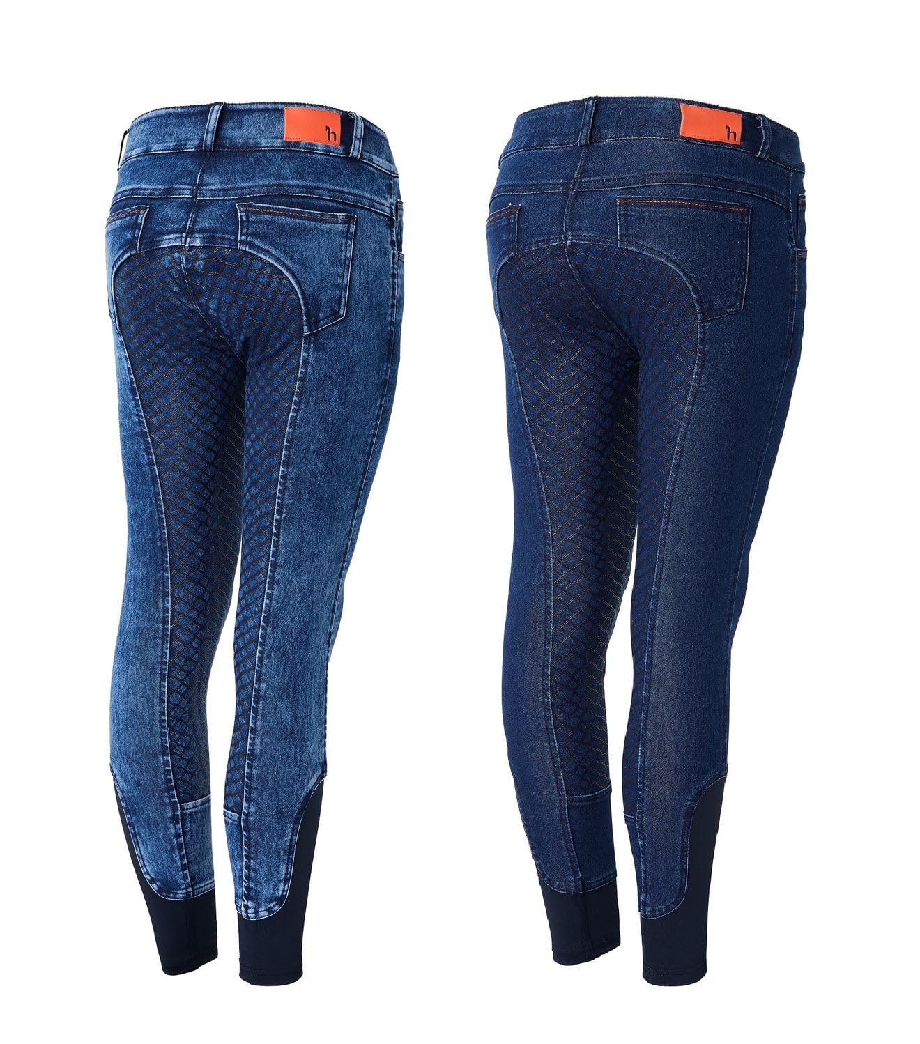 NETPROSHOP Kinder Jeans Reithose Annabel mit Mittelhohem Bund und Silikon Vollbesatz Gr. 130-160