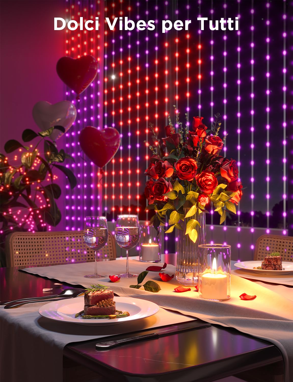 Govee Curtain Lights 3×2m, Tenda LED Intelligente con GIF Fai da Te, Lucine che Cambiano Colore RGBIC, Decorazione Dinamica Intelligente, Impermeabile IP65, Compatibile con Alexa, 1040 LEDs