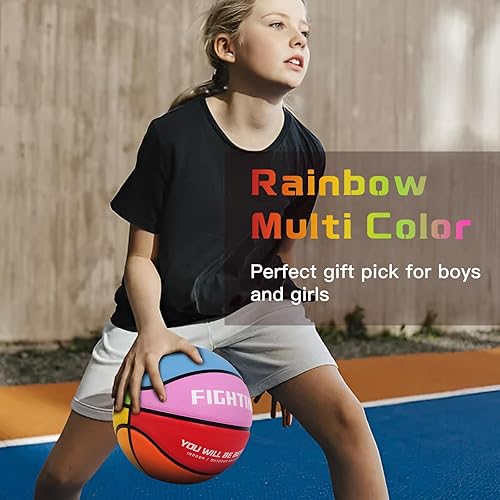 Miniatura 4 de Baloncesto de goma gruesa para niños y jóvenes, tamaño 34567, para exteriores, colorido, 2225.527.528.529.5 pulgadas, para regalos de juegos