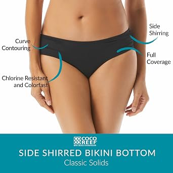 COCO REEF Side Shirred Bikini Swim Bottom Classic Low Rise Ruched
