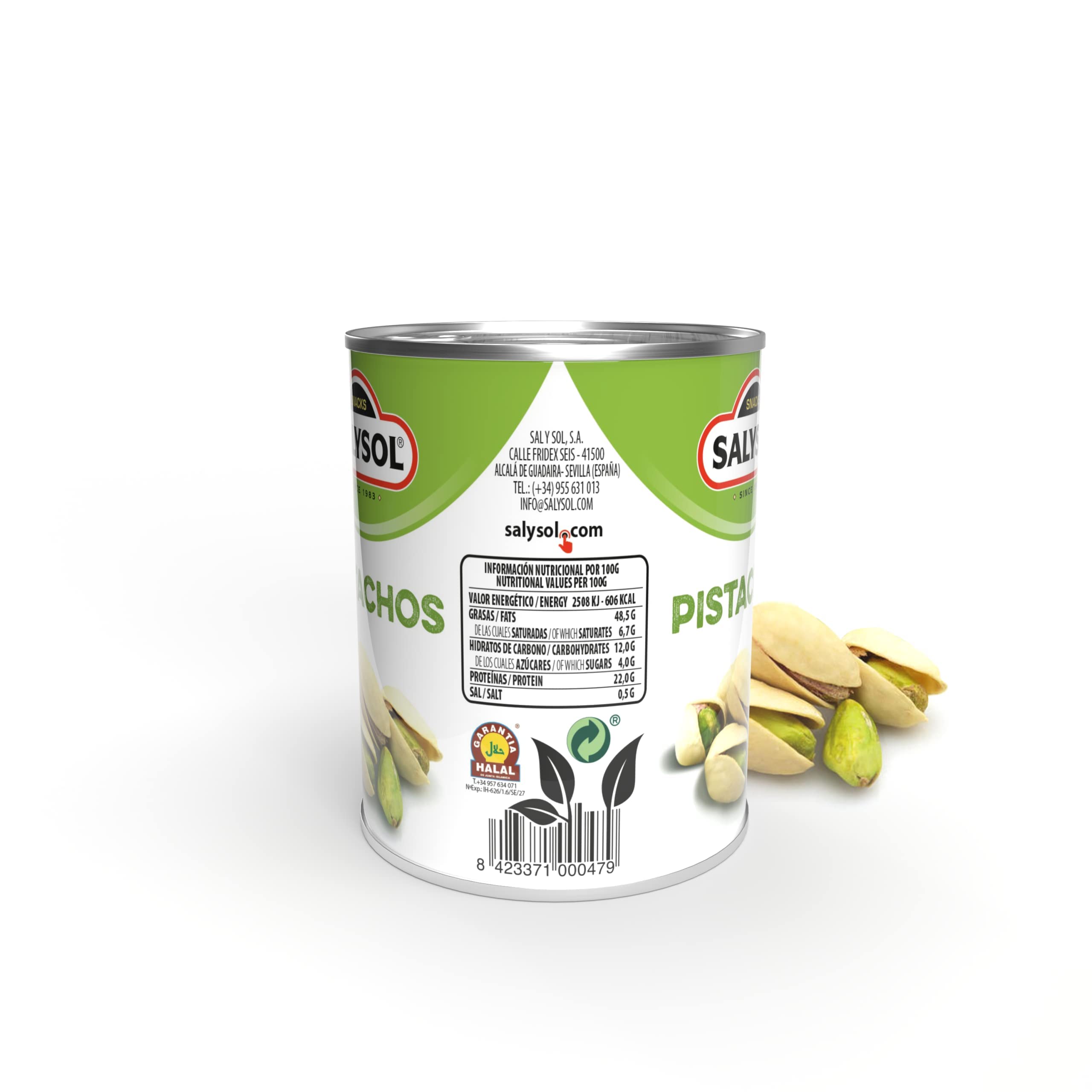 SALYSOL | Pistachos aperitivos salados envasados al vacío 10x36 gramos.