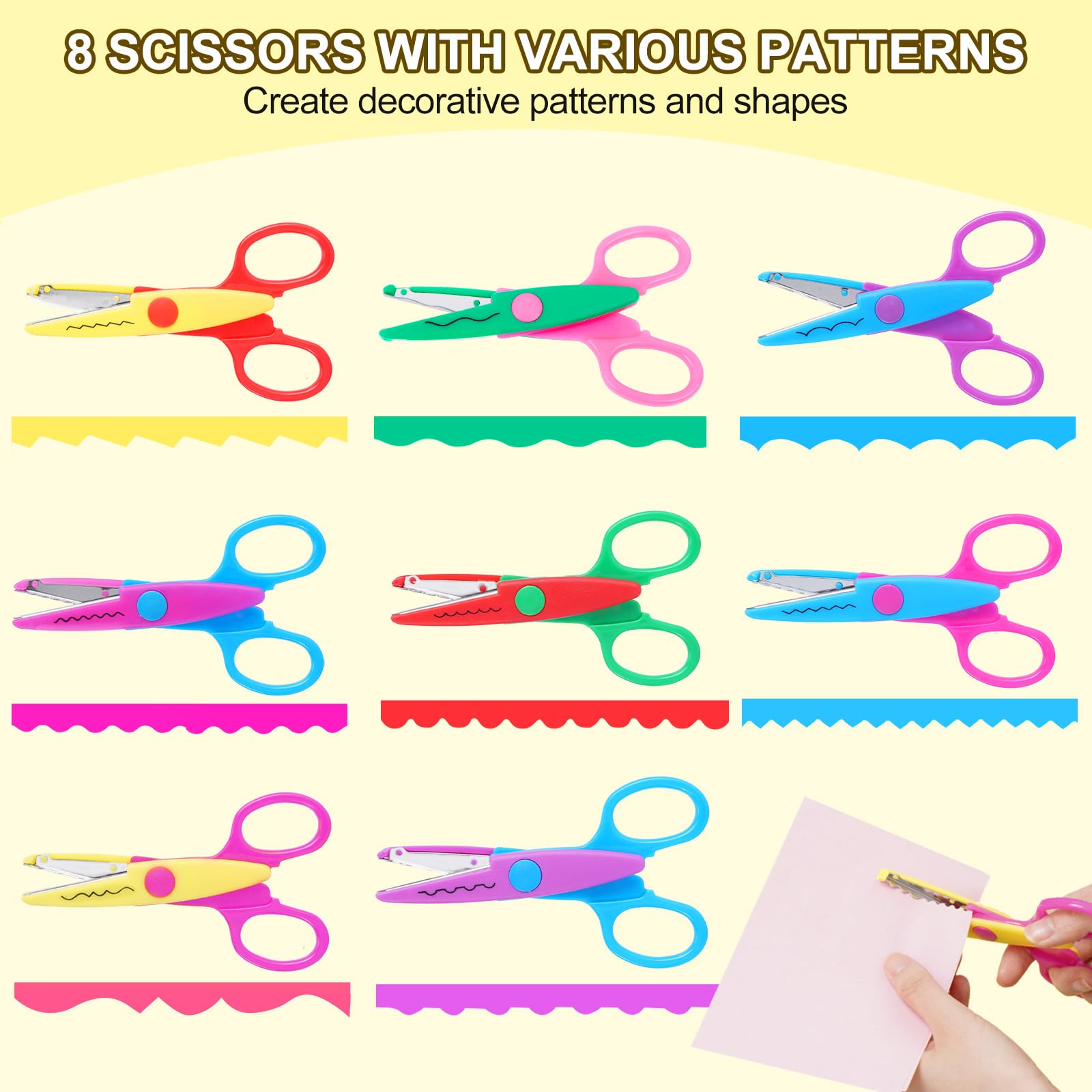 UCEC 42 Pack Craft Scissors Decorative Edge, Hole Punch Shapes Craft, Cardstock Paper for DIY Art, Crafts, Scrapbook, Card Making, School Supplies
