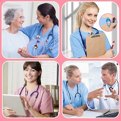 Miniatura 6 de 24 bolígrafos de enfermera, regalos de agradecimiento de enfermería, divertidos bolígrafos de enfermería de dibujos animados, bolígrafos retráctiles