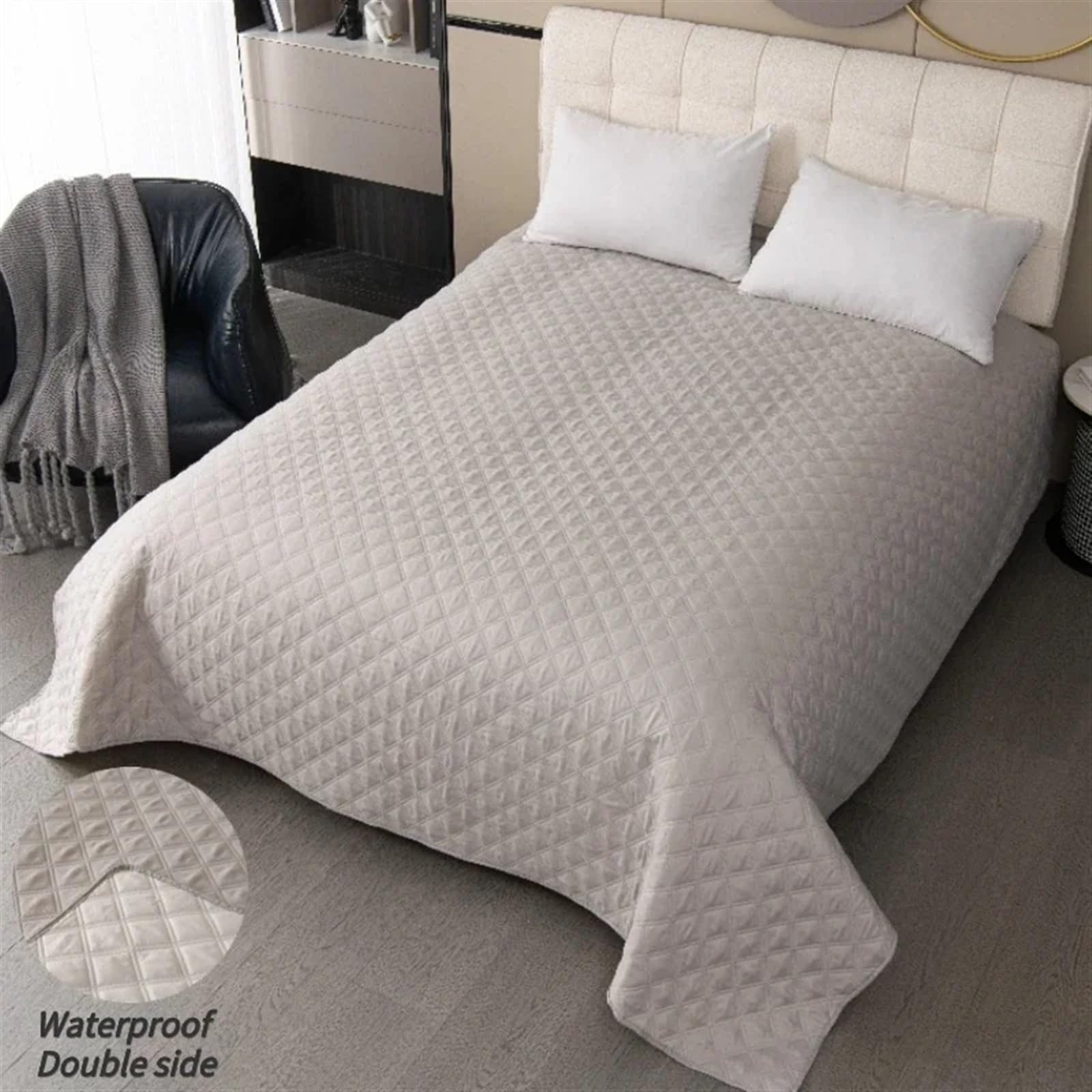 Wasserdichter Matratzenbezug Wasserdichte, rutschfeste Haustier-Pads, einfarbig, gesteppte Matratzenschoner, Gitter-King-Size-Bettlaken, Matratzen-Tagesdeckenbezüge(3 Black,218x208cm(86x82in) F)