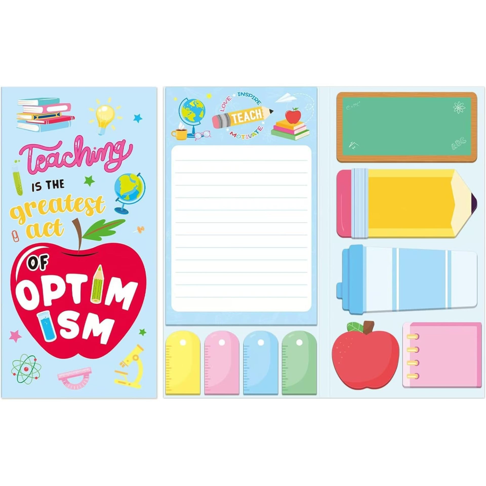 Teacher Notes Set, 550 Sheets,Cute Cartoon Dog Post It Notes with 3 Point Pens, Self-Adhesive Writing Memo Pages Back to School Office Supplies