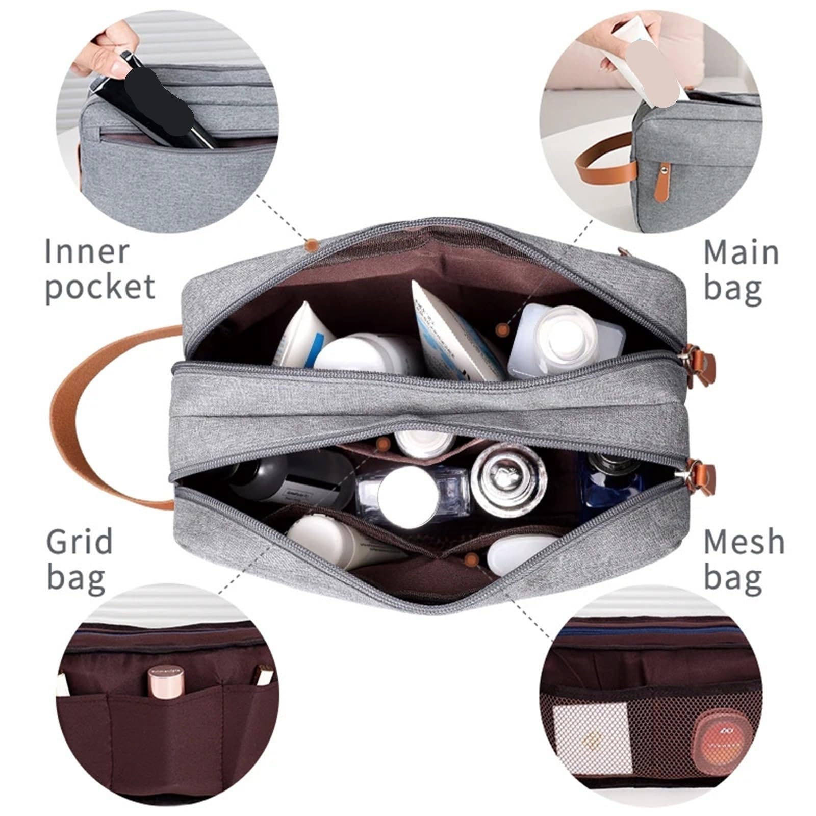 Neceser Bolsa de Aseo Colgante for Hombre, Bolsa de Lona Impermeable, Bolsa de Aseo de Viaje for Hombre, Bolsa organizadora de Almacenamiento de artículos de tocador for Hombre para Hombre(Blue)