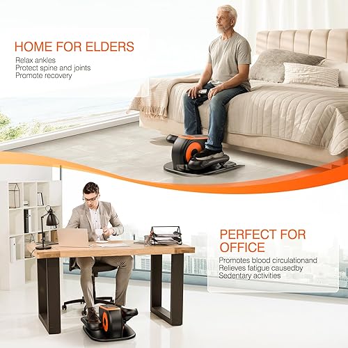 Miniatura 6 de Under Desk Elliptical Machine, Electric Ellipse Leg Exerciser While Sitting for Seniors, Quiet Portable Elliptical Machine with 12 Adjustable