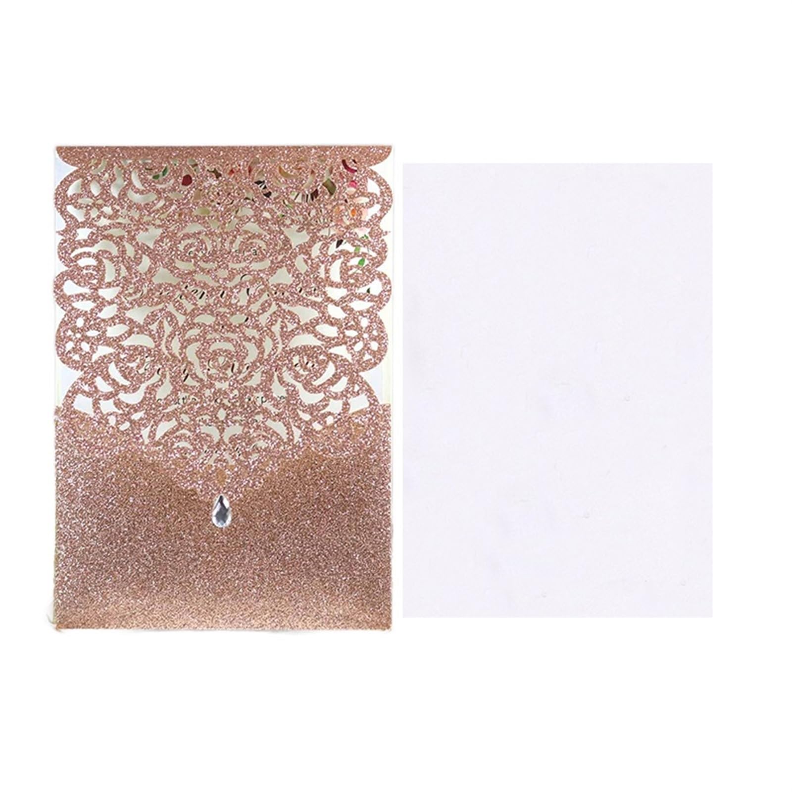 Partecipazioni Matrimonio 25/50 pezzi carta for inviti di nozze in carta glitterata biglietto di auguri tascabile con diamanti in pizzo stampa decorazione for feste di compleanno Mariage Inviti Matrim