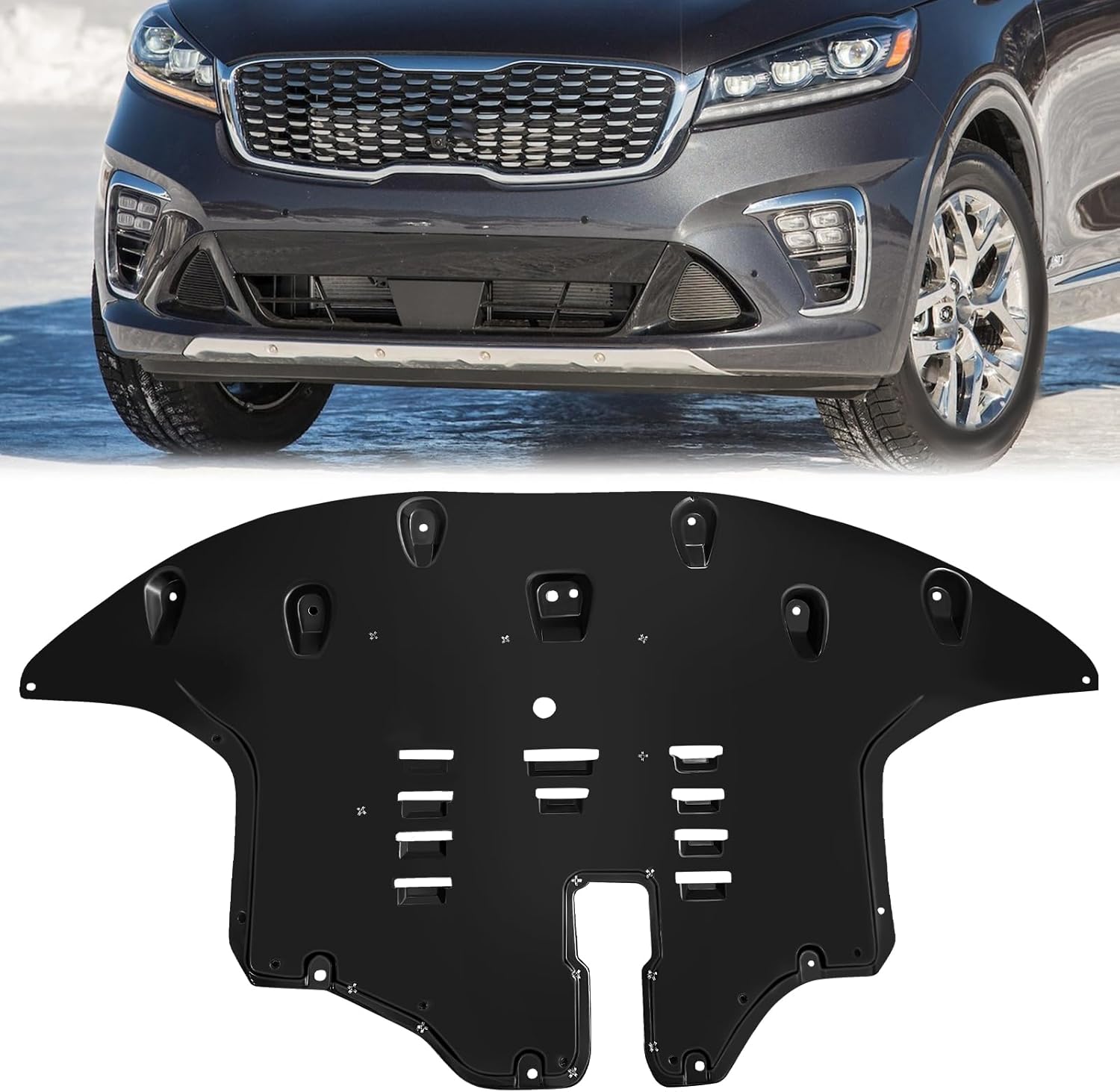 ELH Engine Splash Shield Fit for 2016-2020 Kia Sorento 16 17 18 19 20 Kia Sorento w/Aluminum Pad Engine Under Cover