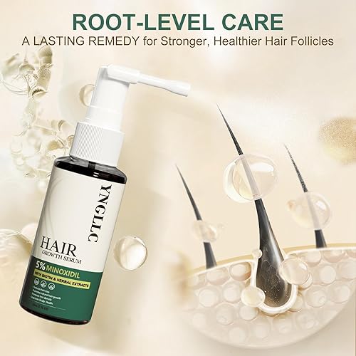 Miniatura 5 de 5% de crecimiento del cabello de minoxidil para hombres y mujeres, suero de tratamiento de pérdida de cabello con minoxidil extra fuerte con biotina