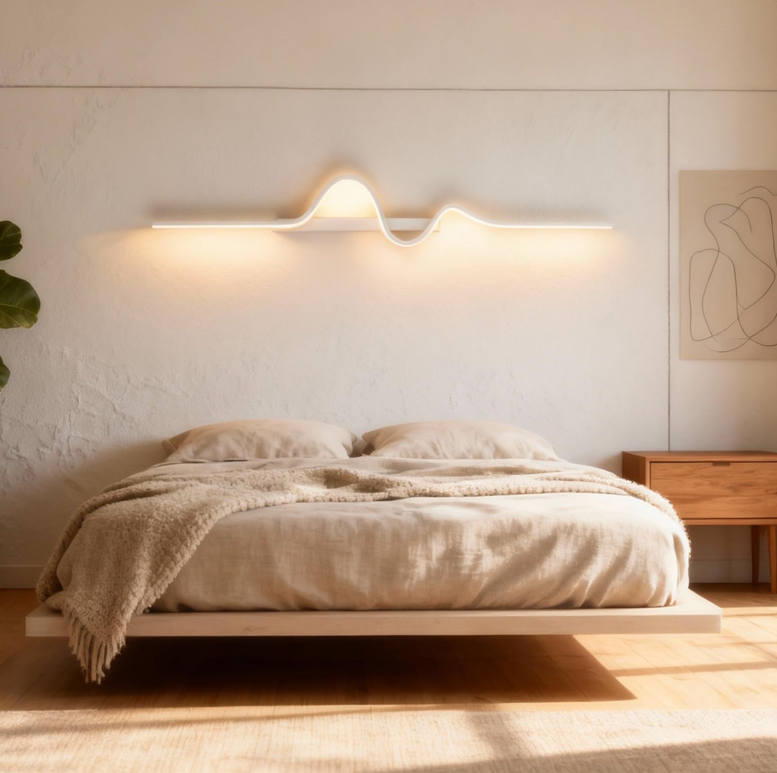 LED Wandlampe innen 13W 2000LM Wandleuchte Dimmbare 80CM Longue | Wandbeleuchtung mit Fernbedienung,10%-100%,3000K-6000K, für Schlafzimmer Korridor Wohnzimmer Treppe Kinderzimmer Büro Küche