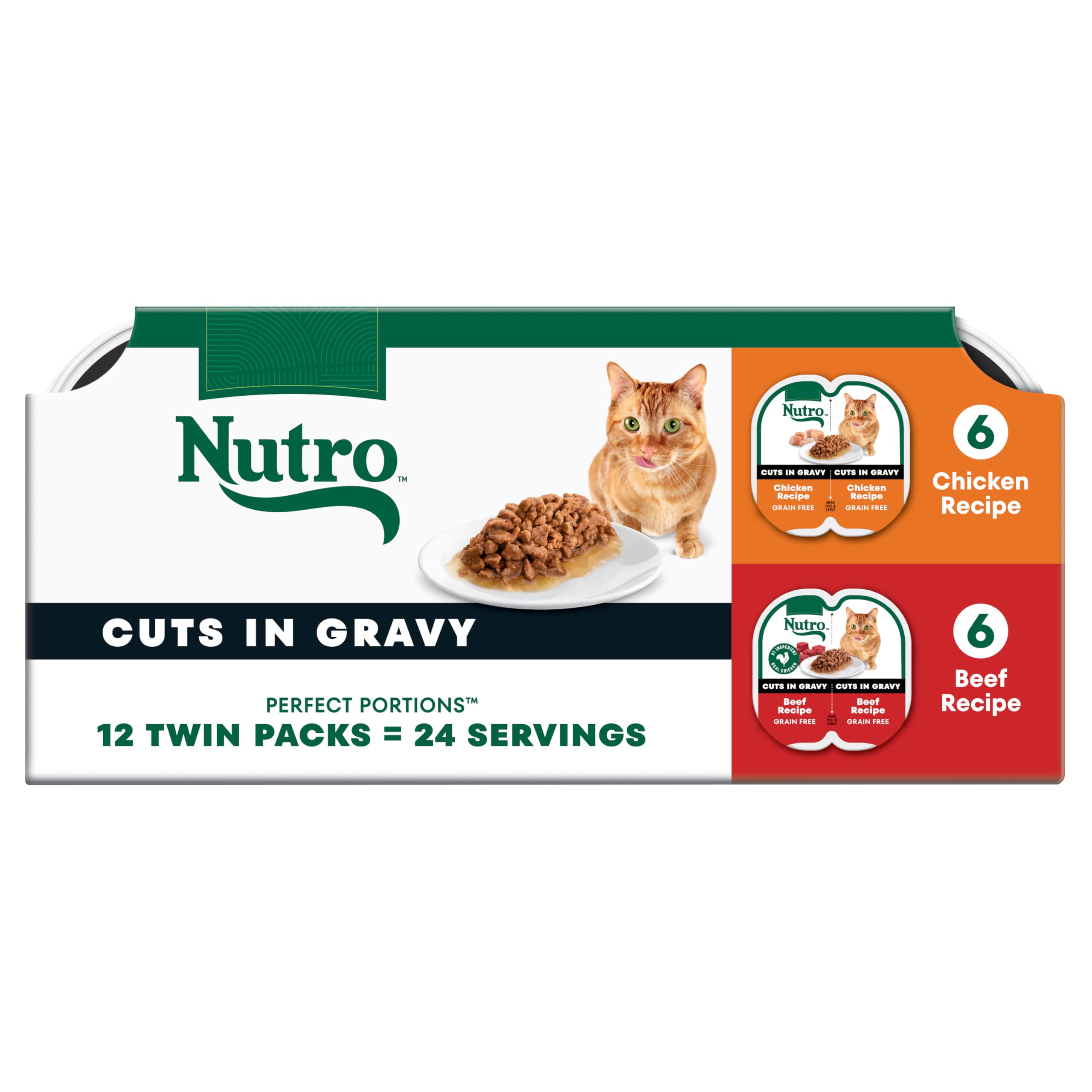 Nutro Perfect Portions Cuts Wet Cat Food, Chicken &amp; Beef, 2.6 oz, 12 ct