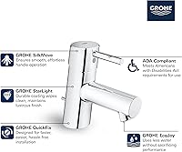 Vista 19 de GROHE 34271ENA Concetto, Single Hole Single-Handle S-Size Bathroom Faucet 1.2 GPM Less Drain, Brushed Nickel