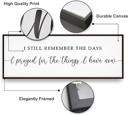 Miniatura 4 de Graceview Letrero con texto en inglés "I Still Remember The Days I Prayed", 42 x 15 pulgadas, arte inspirador de pared con texto en inglés "I