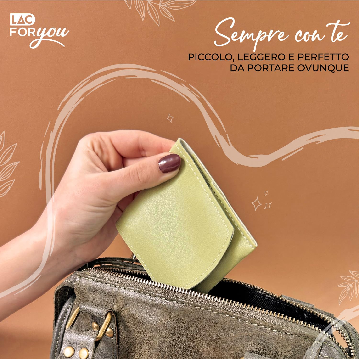 LAC FOR YOU Set Manicure 7 Pezzi – Kit per Unghie e Pedicure Professionale per Donna e Uomo, Set da Viaggio – Verde